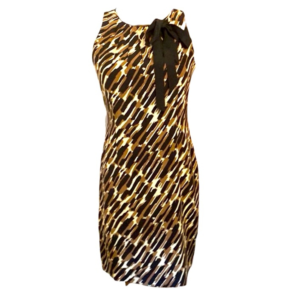 ANN TAYLOR Sheath Dress with Off-Center Neck Bow Tie size 4